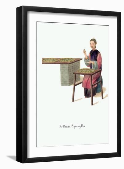 Woman Preparing Tea-George Henry Malon-Framed Art Print