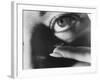 Woman Preparing to Insert Contact Lens Into Her Eye-Henry Groskinsky-Framed Photographic Print