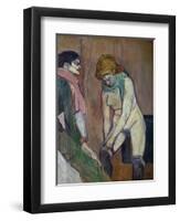 Woman Pulling on Her Stockings, 1894-Henri de Toulouse-Lautrec-Framed Premium Giclee Print