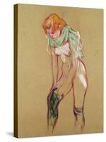 Woman Pulling up Her Stocking, 1894-Henri de Toulouse-Lautrec-Stretched Canvas