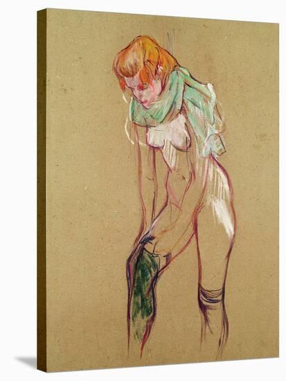 Woman Pulling up Her Stocking, 1894-Henri de Toulouse-Lautrec-Stretched Canvas