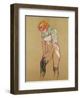 Woman Pulling up Her Stocking, 1894-Henri de Toulouse-Lautrec-Framed Premium Giclee Print