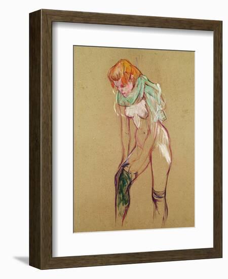 Woman Pulling up Her Stocking, 1894-Henri de Toulouse-Lautrec-Framed Premium Giclee Print