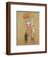 Woman Pulling up Her Stocking, 1894-Henri de Toulouse-Lautrec-Framed Premium Giclee Print