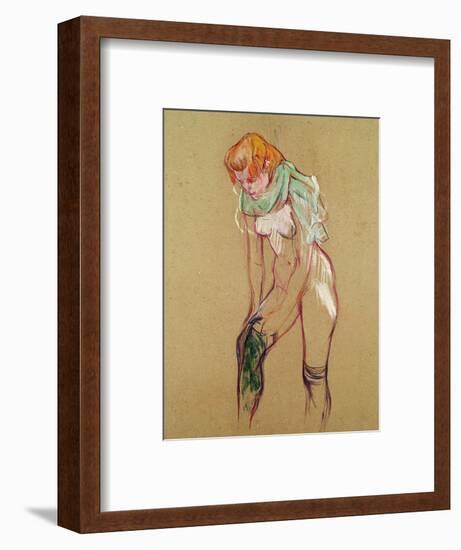 Woman Pulling up Her Stocking, 1894-Henri de Toulouse-Lautrec-Framed Premium Giclee Print