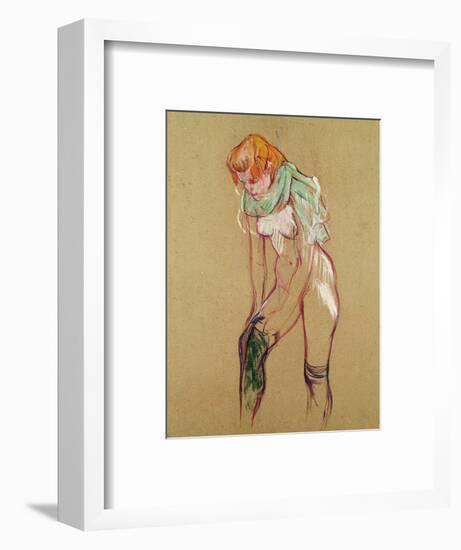 Woman Pulling up Her Stocking, 1894-Henri de Toulouse-Lautrec-Framed Premium Giclee Print