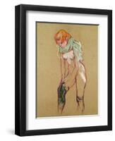 Woman Pulling up Her Stocking, 1894-Henri de Toulouse-Lautrec-Framed Premium Giclee Print