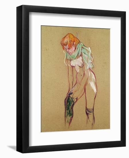 Woman Pulling up Her Stocking, 1894-Henri de Toulouse-Lautrec-Framed Premium Giclee Print