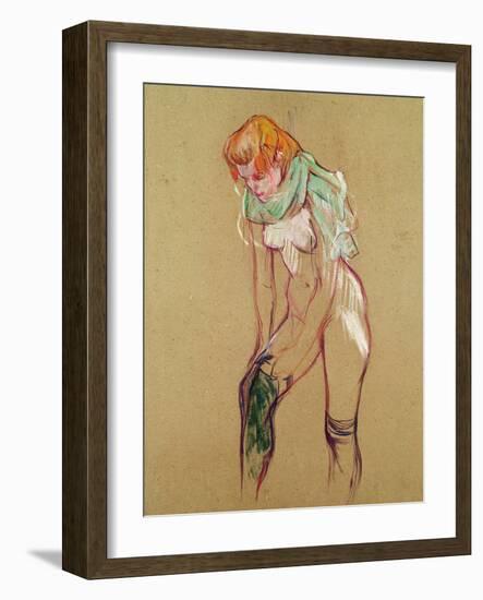 Woman Pulling up Her Stocking, 1894-Henri de Toulouse-Lautrec-Framed Giclee Print