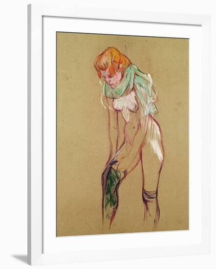 Woman Pulling up Her Stocking, 1894-Henri de Toulouse-Lautrec-Framed Giclee Print