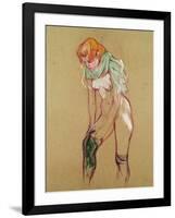 Woman Pulling up Her Stocking, 1894-Henri de Toulouse-Lautrec-Framed Giclee Print