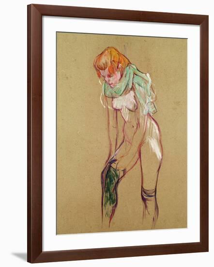 Woman Pulling up Her Stocking, 1894-Henri de Toulouse-Lautrec-Framed Giclee Print