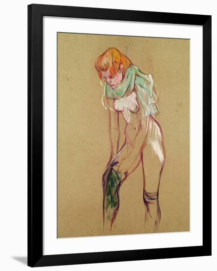 Woman Pulling up Her Stocking, 1894-Henri de Toulouse-Lautrec-Framed Giclee Print