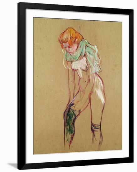 Woman Pulling up Her Stocking, 1894-Henri de Toulouse-Lautrec-Framed Giclee Print