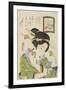 Woman Putting on Face Powder, 1820-1822-Keisai Eisen-Framed Giclee Print