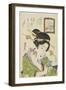 Woman Putting on Face Powder, 1820-1822-Keisai Eisen-Framed Giclee Print