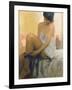 Woman Putting on her Stocking, 1978-James Brereton-Framed Giclee Print