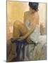 Woman Putting on her Stocking, 1978-James Brereton-Mounted Giclee Print