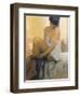 Woman Putting on her Stocking, 1978-James Brereton-Framed Giclee Print