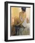 Woman Putting on her Stocking, 1978-James Brereton-Framed Giclee Print