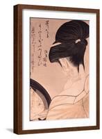 Woman Putting on Make-Up-Kitagawa Utamaro-Framed Giclee Print