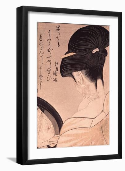 Woman Putting on Make-Up-Kitagawa Utamaro-Framed Giclee Print