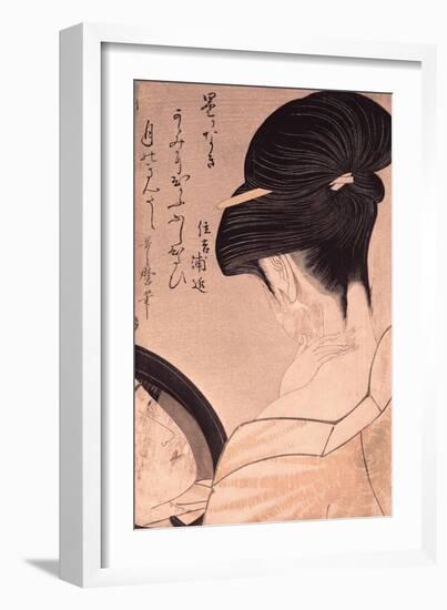 Woman Putting on Make-Up-Kitagawa Utamaro-Framed Giclee Print