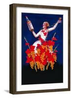 Woman Raising Wine Bottle-Lantern Press-Framed Art Print