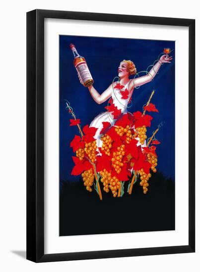 Woman Raising Wine Bottle-Lantern Press-Framed Art Print