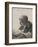 Woman Reading, 1634-Rembrandt van Rijn-Framed Giclee Print