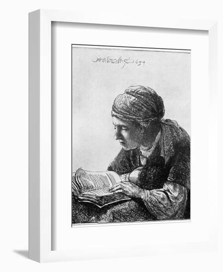 Woman Reading, 1634-Rembrandt van Rijn-Framed Giclee Print