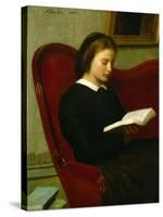 Woman Reading, 1861-Henri Fantin-Latour-Stretched Canvas