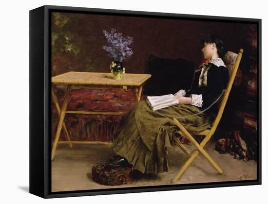 Woman Reading, 1881-Erik Theodor Werenskiold-Framed Stretched Canvas