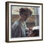 Woman Reading, 1909-Umberto Boccioni-Framed Giclee Print
