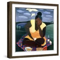 Woman Reading, 1997-Laura James-Framed Giclee Print