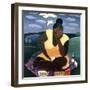 Woman Reading, 1997-Laura James-Framed Giclee Print