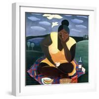 Woman Reading, 1997-Laura James-Framed Giclee Print