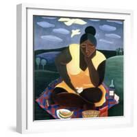 Woman Reading, 1997-Laura James-Framed Giclee Print