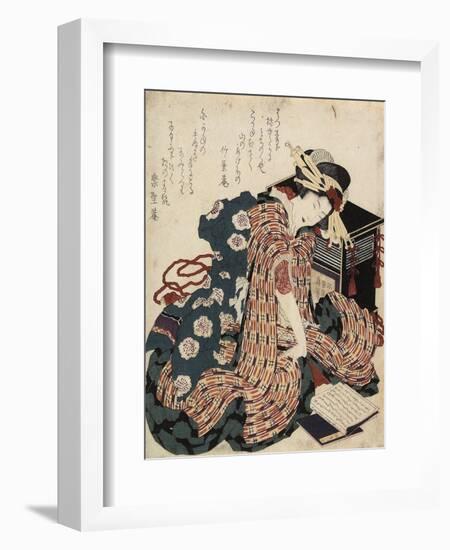 Woman Reading a Book, 1822-Katsushika Hokusai-Framed Giclee Print