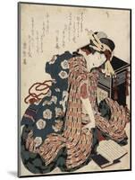 Woman Reading a Book, 1822-Katsushika Hokusai-Mounted Giclee Print