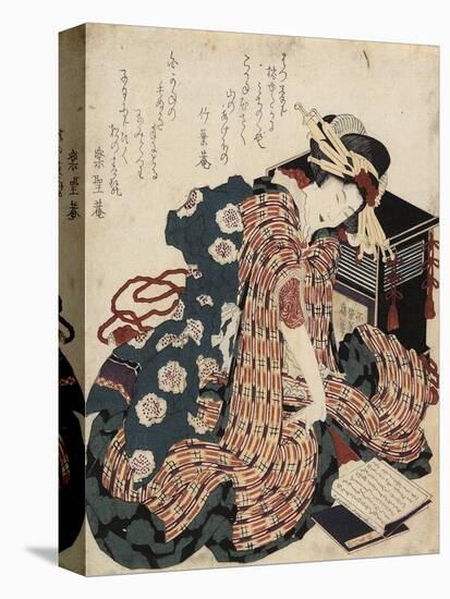 Woman Reading a Book, 1822-Katsushika Hokusai-Stretched Canvas