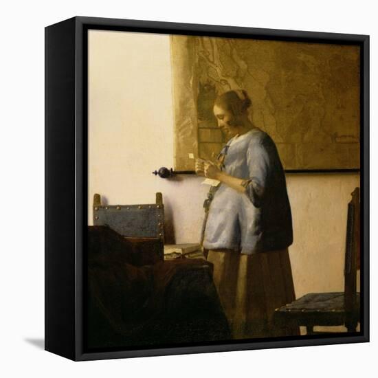 Woman Reading a Letter, circa 1662-63-Johannes Vermeer-Framed Stretched Canvas