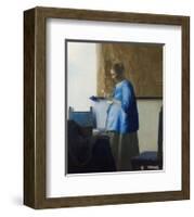 Woman Reading a Letter-Johannes Vermeer-Framed Art Print