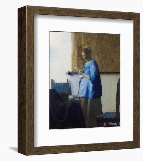 Woman Reading a Letter-Johannes Vermeer-Framed Art Print