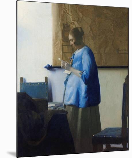 Woman Reading a Letter-Johannes Vermeer-Mounted Premium Giclee Print