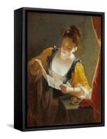 Woman Reading a Letter-Jean Raoux-Framed Stretched Canvas