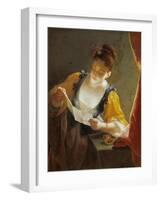 Woman Reading a Letter-Jean Raoux-Framed Giclee Print