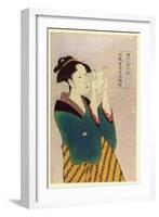 Woman Reading a Letter-Kitagawa Utamaro-Framed Art Print