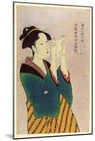 Woman Reading a Letter-Kitagawa Utamaro-Mounted Art Print