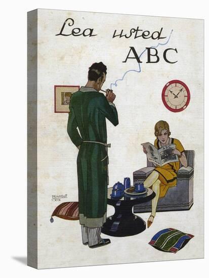 Woman Reading ABC Magazine, Magazine Plate, Spain, 1930-null-Stretched Canvas